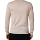 Dolce & Gabbana Beige Cashmere V-neck Men Pullover Sweater
