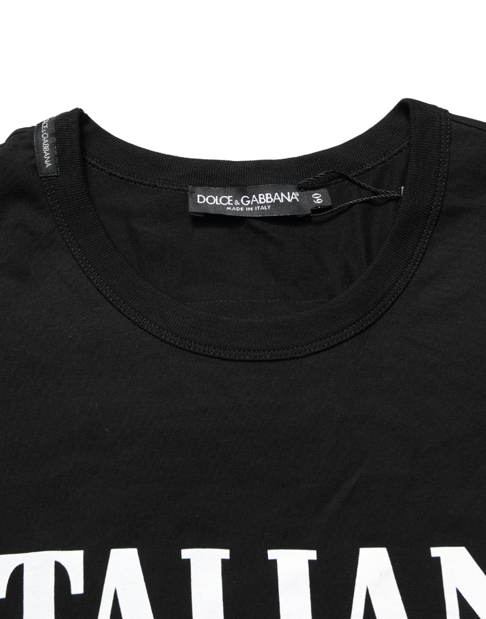Dolce & Gabbana Black Camouflage Graphic Cotton Crewneck T-shirt