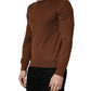 Dolce & Gabbana Brown Cashmere Men Crew Neck Pullover Sweater