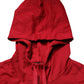 Dolce & Gabbana Red Cotton Full Zip Fleece Men Hoodie Sweater