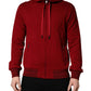 Dolce & Gabbana Red Cotton Full Zip Fleece Men Hoodie Sweater