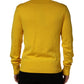 Dolce & Gabbana Wool Knitted V-Neck Pullover Yellow