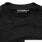 Dolce & Gabbana Black Logo Milano Cotton Sweatshirt Sweater