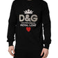 Dolce & Gabbana Black Embellished Cotton Sweatshirt Sweater