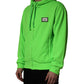 Dolce & Gabbana Green FullZip Fleece HoodedSweatshirt Sweater