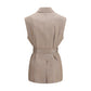 Brunello Cucinelli Beige Linen Sleveless Jacket