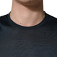 Dolce & Gabbana Dark Blue Silk Crew Neck Short Sleeve T-shirt