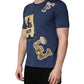 Dolce & Gabbana Navy Blue Cotton Graphic Crew Neck T-shirt