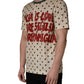 Dolce & Gabbana Beige Cotton Polka Dot Graphic Tee T-shirt