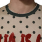 Dolce & Gabbana Beige Cotton Polka Dot Graphic Tee T-shirt