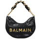Balmain Black Leather Shoulder Bag