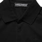 Dolce & Gabbana Black Cotton Collared Short Sleeves Men Polo T-shirt