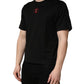 Dolce & Gabbana Black Cotton Jersey Logo Patch Crew Neck T-shirt