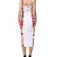 Dolce & Gabbana Multicolor Floral Print Viscose Sheath Dress