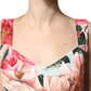 Dolce & Gabbana Multicolor Floral Print Viscose Sheath Dress