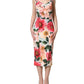 Dolce & Gabbana Multicolor Floral Print Viscose Sheath Dress