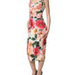Dolce & Gabbana Multicolor Floral Print Viscose Sheath Dress