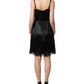 Dolce & Gabbana Black Silk Satin Lace Sleeveless Mini Dress