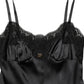 Dolce & Gabbana Black Silk Satin Lace Sleeveless Mini Dress