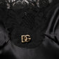 Dolce & Gabbana Black Silk Satin Lace Sleeveless Mini Dress