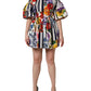 Dolce & Gabbana Multicolor Patchwork Cotton Poplin Mini Dress