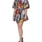 Dolce & Gabbana Multicolor Patchwork Cotton Poplin Mini Dress