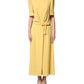 Dolce & Gabbana Yellow Short-Sleeved Crew Neck Midi Dress