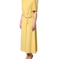 Dolce & Gabbana Yellow Short-Sleeved Crew Neck Midi Dress