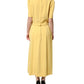 Dolce & Gabbana Yellow Short-Sleeved Crew Neck Midi Dress