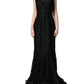 Dolce & Gabbana Black Lace Full Length Evening Gown Dress