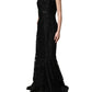 Dolce & Gabbana Black Lace Full Length Evening Gown Dress