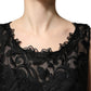 Dolce & Gabbana Black Lace Full Length Evening Gown Dress