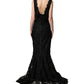 Dolce & Gabbana Black Lace Full Length Evening Gown Dress