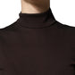 Dolce & Gabbana Brown Turtleneck Jersey Long Maxi Dress
