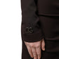 Dolce & Gabbana Brown Turtleneck Jersey Long Maxi Dress