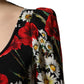 Dolce & Gabbana Black Floral Silk Long Sleeves Gown Dress