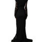 Dolce & Gabbana Black Lace Square Neck LongSleeve Maxi Dress