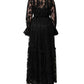 Dolce & Gabbana Black Lace A-line Long Evening Gown Dress