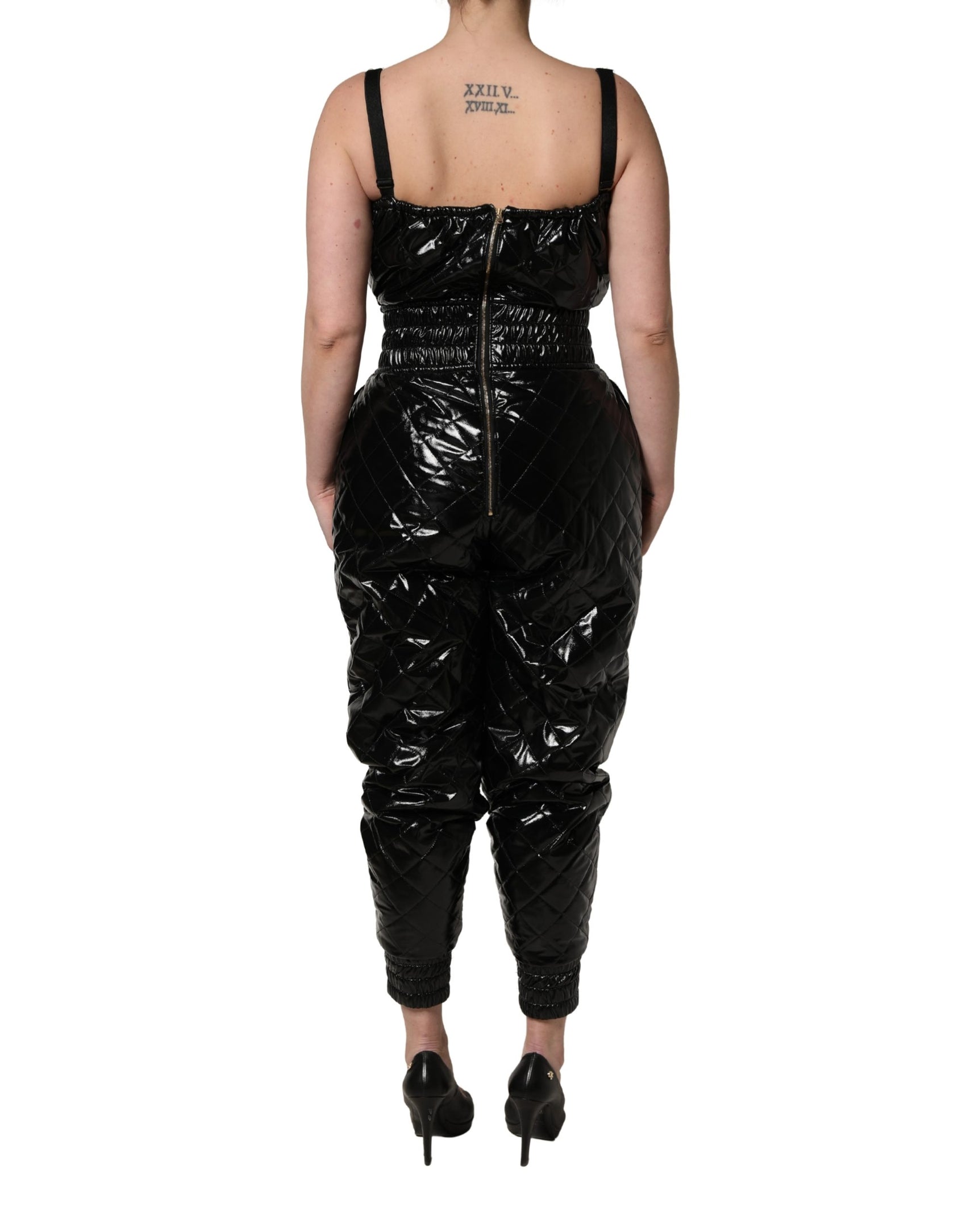 Dolce & Gabbana Black Sleeveless Romper Jumpsuit Dress