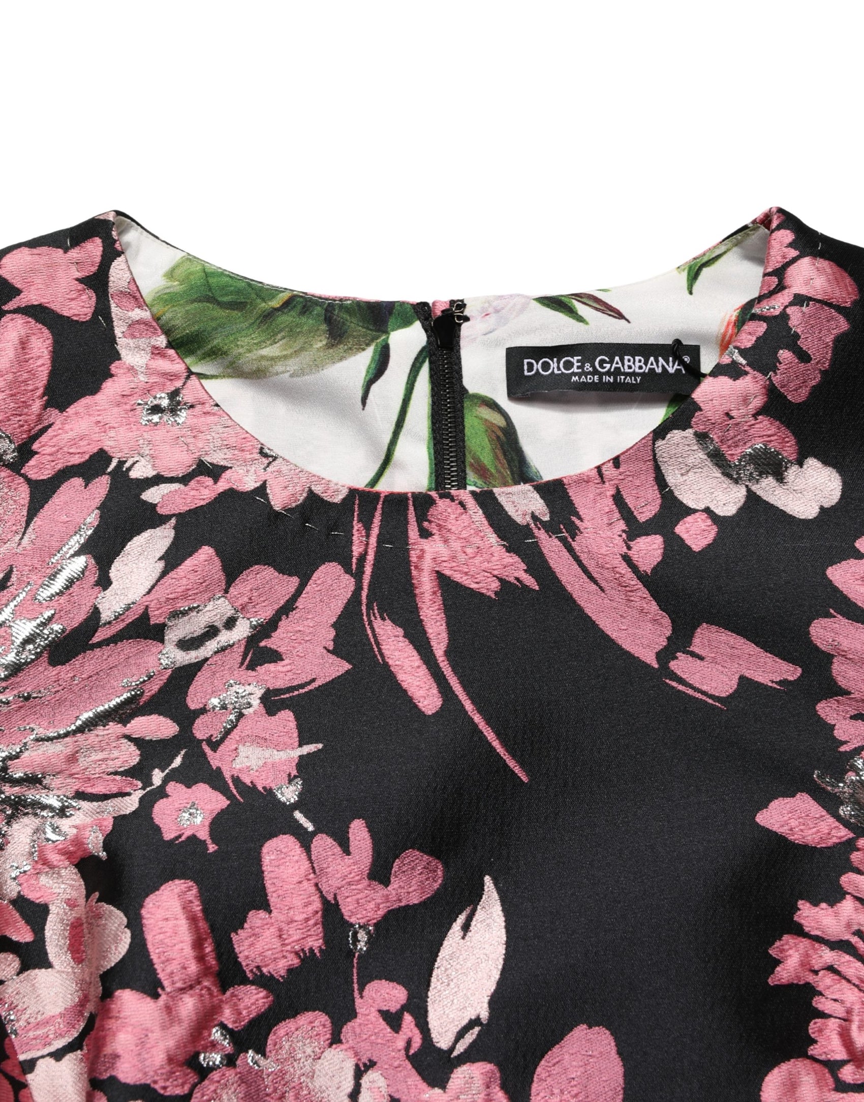 Dolce & Gabbana Multicolor Floral Brocade A-line Mini Dress
