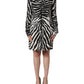 Dolce & Gabbana Black White Zebra Rhinestones Mini Dress