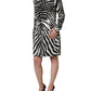 Dolce & Gabbana Black White Zebra Rhinestones Mini Dress
