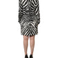 Dolce & Gabbana Black White Zebra Rhinestones Mini Dress