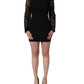 Dolce & Gabbana Black Viscose Lace Long Sleeves Mini Dress