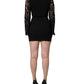 Dolce & Gabbana Black Viscose Lace Long Sleeves Mini Dress