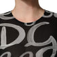 MSGM Black White Long Sleeve Printed Mini Dress