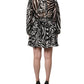 MSGM Black White Zebra Puff Sleeves Mini Dress
