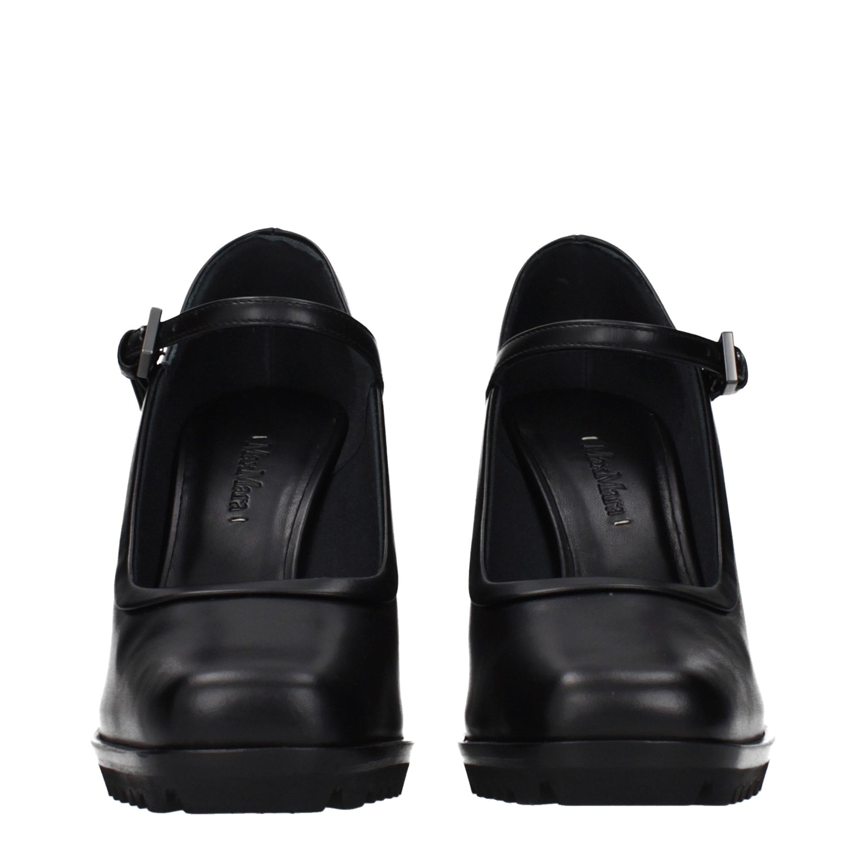 Max Mara Black Leather High Heel Pumps