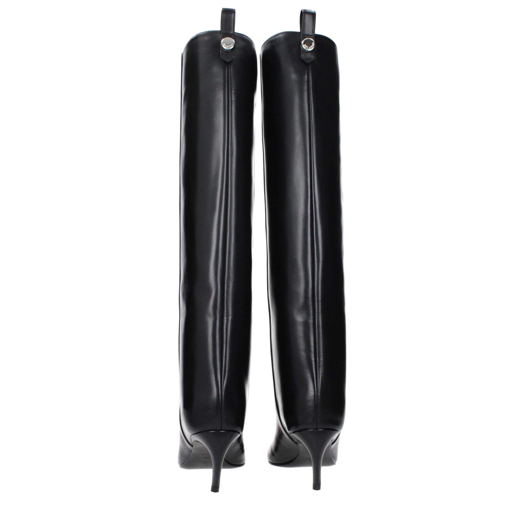 The Attico Black Leather High Heel Boots