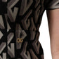 Dolce & Gabbana Black Logo Print Cotton Knee Length Dress